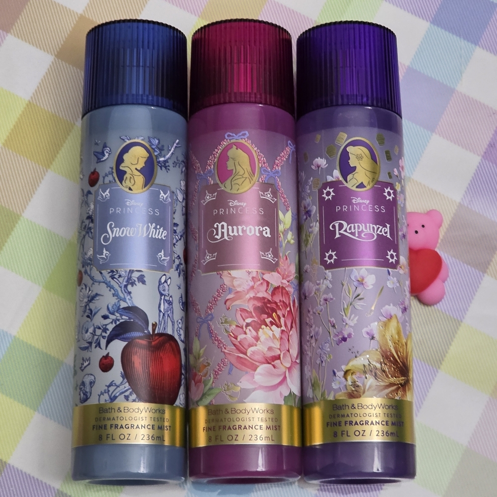 Bath Body Works Disney Princess Fine Fragrance Body Mist Set of 3 NEW Rare